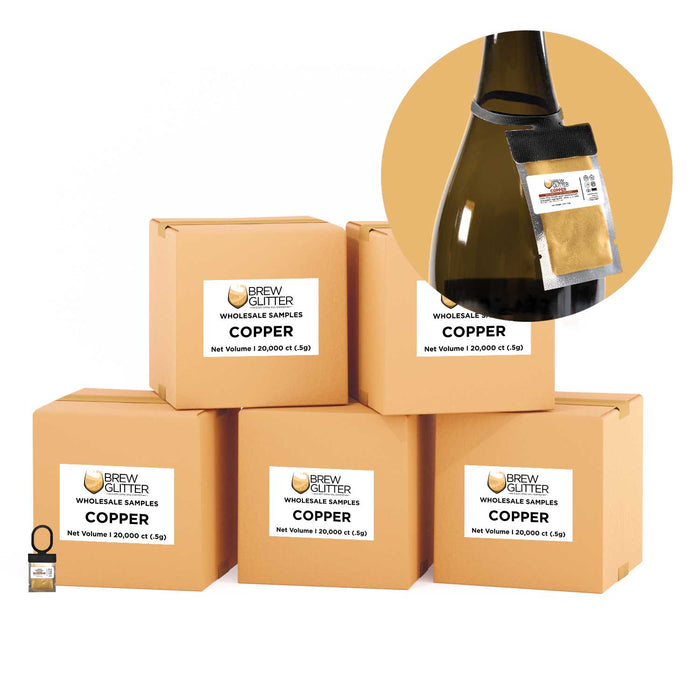 Copper Wholesale Brew Glitter Hang Tags | Copper Neckers | Bakell