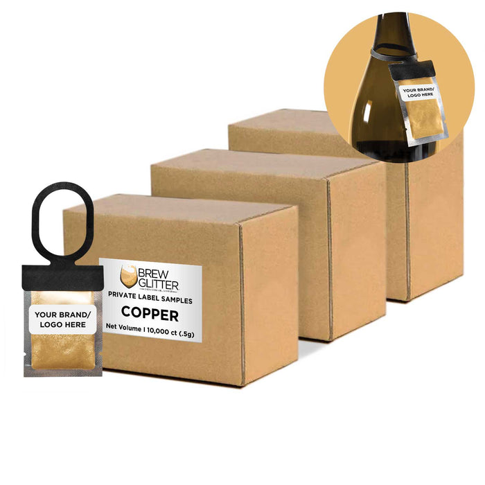 Copper Private Label Brew Glitter Hang Tags Neckers | Bakell