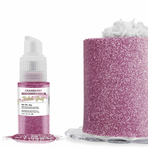 Cranberry Edible Glitter Spray 25g Pump | Tinker Dust | Bakell