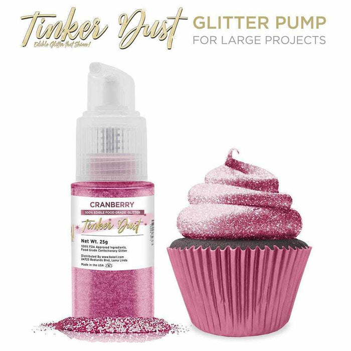Cranberry Edible Glitter Spray 25g Pump | Tinker Dust | Bakell