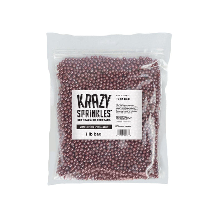 Cranberry Pearl 4mm Beads Krazy Sprinkles® | #1 site for sprinkles