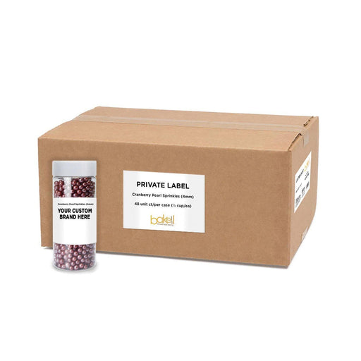 Cranberry Pearl 4mm Beads Sprinkles | Private Label (48 units per/case) | Bakell
