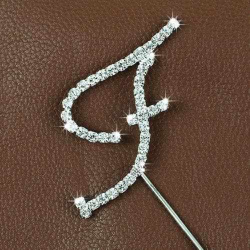 Crystal Monogram Topper - Small - F-Cake Toppers-bakell