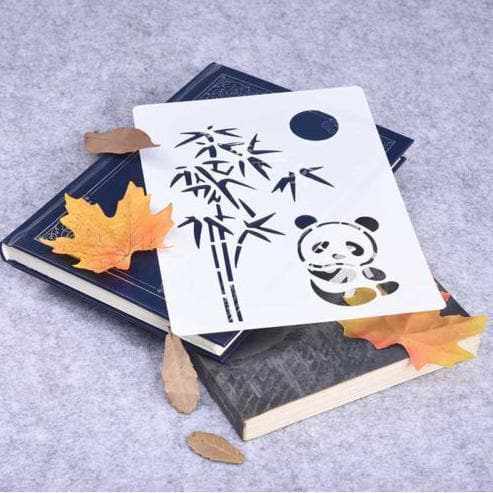 Buy Cute Sitting Panda, Tree and Moon Stencils From $6.89 - Bakell