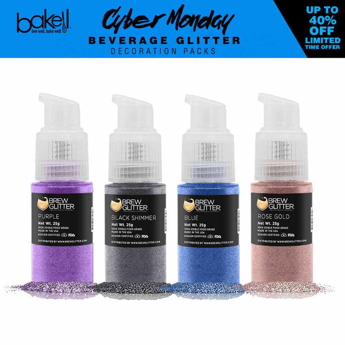 Cyber Monday 4 PC Brew Glitter Spray Pump Set B | Blue & Purple