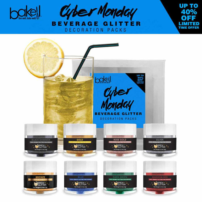 Cyber Monday Brew Glitter Set A | 8 PC Darker Colors | Bakell