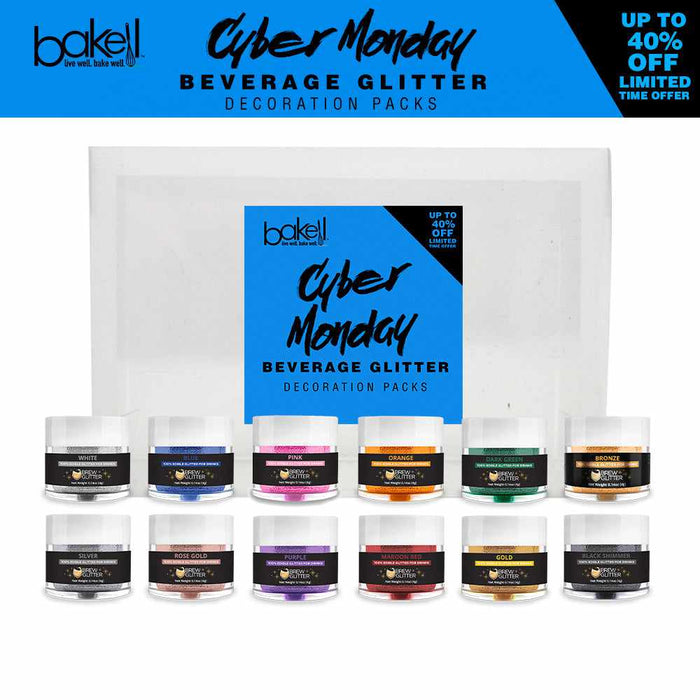 Cyber Monday Brew Glitter Set A | 12 PC Dark Green & More | Bakell