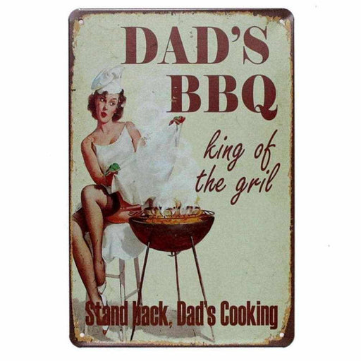 Dad's BBQ Metal Wall Pin-up Girl Decoration Gift | BBQthingz-Gifts-bakell