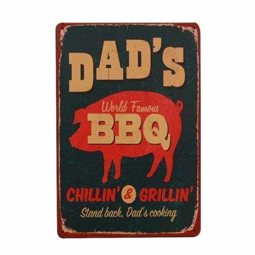 Dad's World Famous BBQ Metal Wall Decoration Gift | BBQthingz-Gifts-bakell