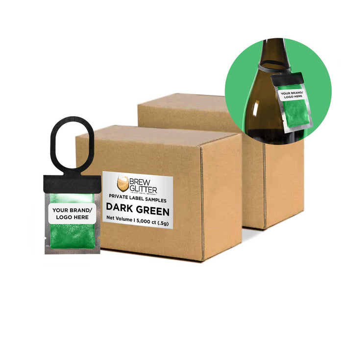 Dark Green Private Label Brew Glitter Hang Tags | Bakell