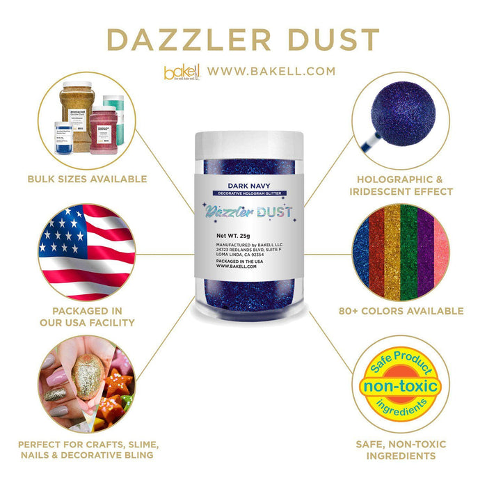 Dark Navy Dazzler Dust Bulk Sizes | #1 Site for Bulk Glitter