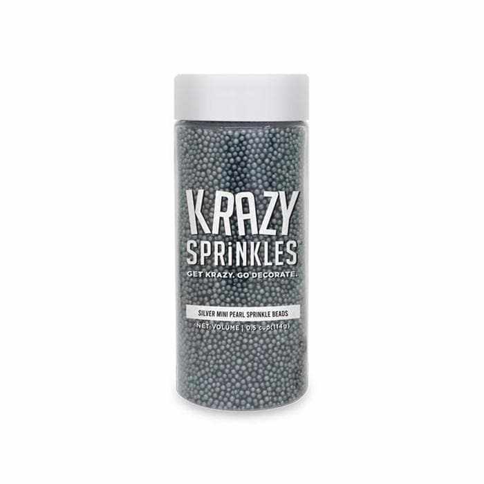 Dark Silver Pearl Mini Sprinkle Beads-Krazy Sprinkles_HalfCup_Google Feed-bakell