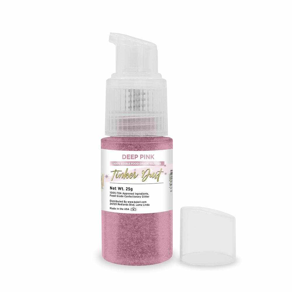 Deep Pink Edible Glitter Spray 25g Pump | Tinker Dust | Bakell