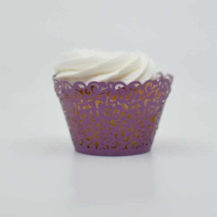 Deep Purple Lace Cupcake Wrappers & Liners  | Bakell® Baking Products