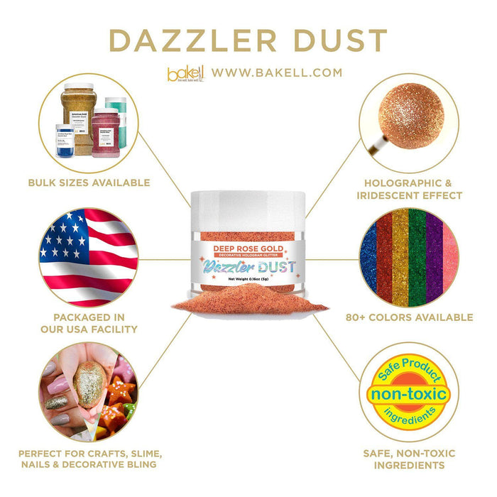 Deep Rose Gold Dazzler Dust® 5 Gram Jar-Dazzler Dust_5G_Google Feed-bakell