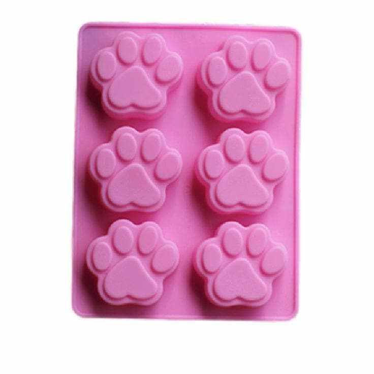 Dog and Puppy Paw Prints Decorating Silicone Mold | Bakell, Pink