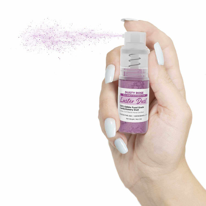 New! Miniature Luster Dust Spray Pump | 4g Dusty Rose Edible Glitter