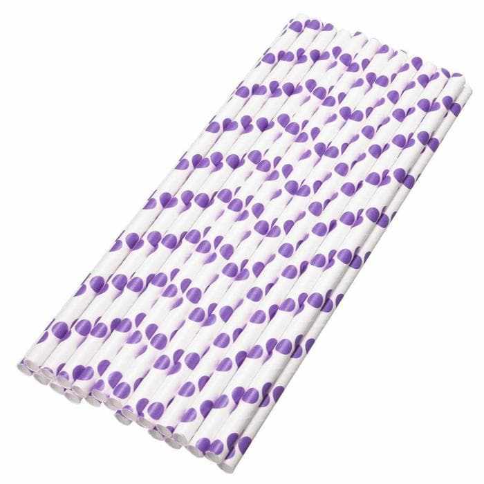 Easter Purple Polka Dot Cake Pop Party Straws | Bulk Sizes-Cake Pop Straws_Bulk-bakell