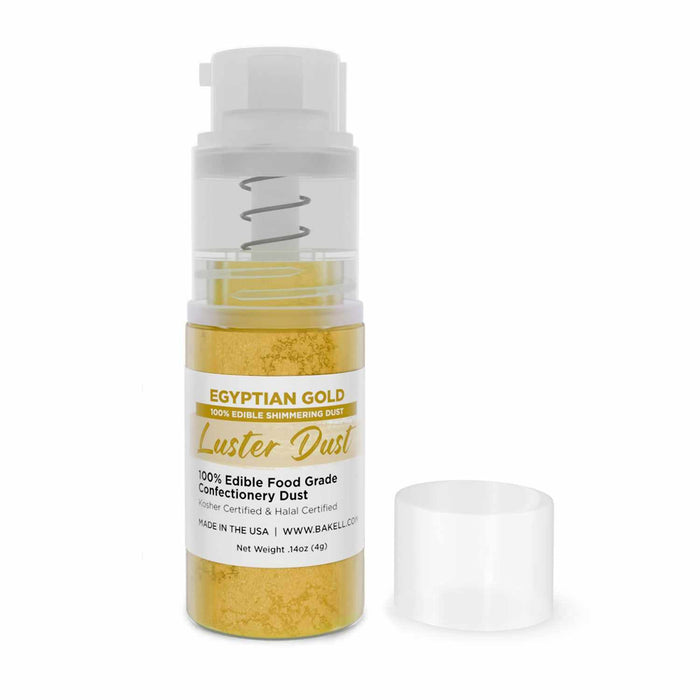 New! Miniature Luster Dust Spray Pump | 4g Egyptian Gold Edible Glitter