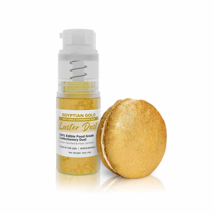 New! Miniature Luster Dust Spray Pump | 4g Egyptian Gold Edible Glitter