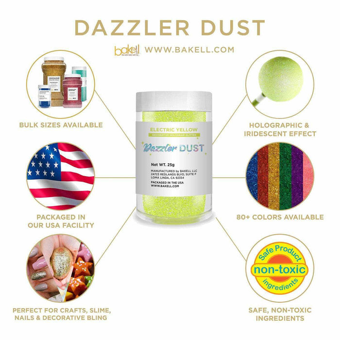 Bulk Size 25g Electric Citrus Yellow Dazzler Dust | Bakell