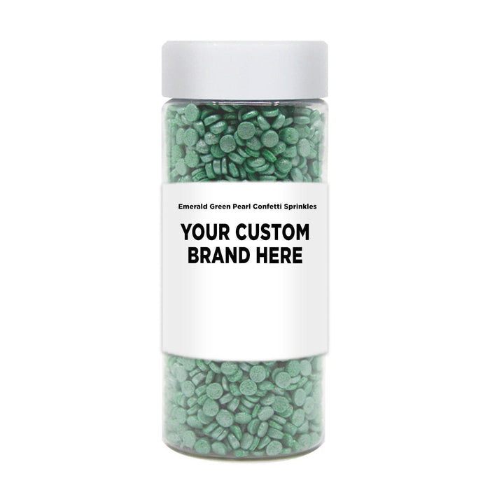 Emerald Green Pearl Confetti Sprinkles | Private Label  (48 units per/case) | Bakell