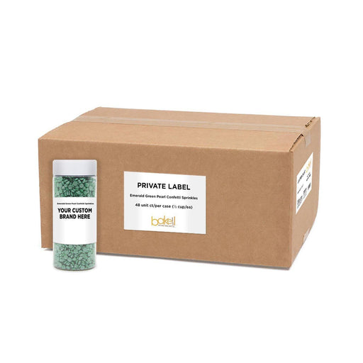 Emerald Green Pearl Confetti Sprinkles | Private Label  (48 units per/case) | Bakell