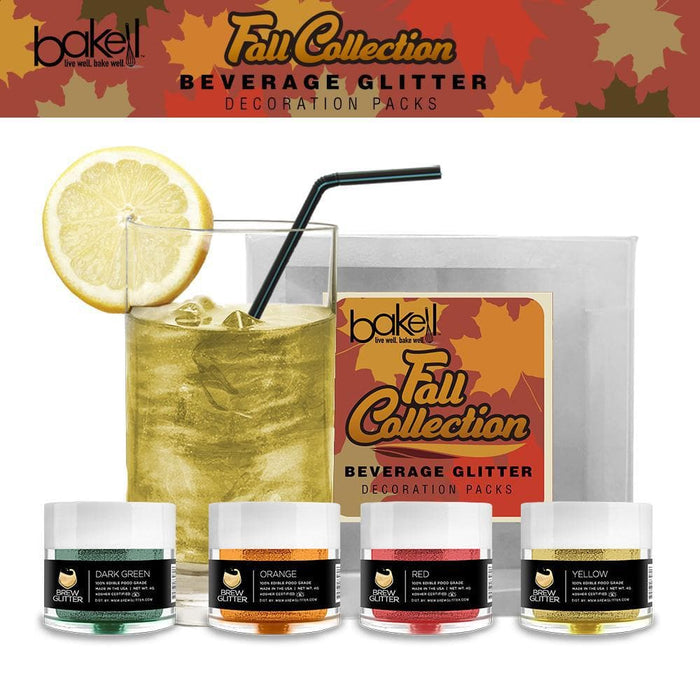 Green, Orange, Red & Yellow Brew Glitter - Fall Collection - Bakell