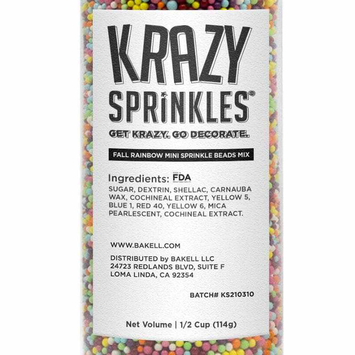 Fall Rainbow Mix Mini Beads by Krazy Sprinkles®| Wholesale Sprinkles
