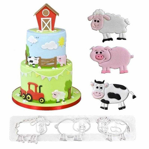 Farm Animal Cow, Pig, Sheep Pattern Confectionery Cutter | Bakell.com