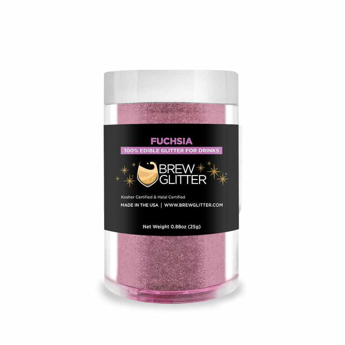 Front View of Fuchsia Edible Glitter for Drinks | bakell.com