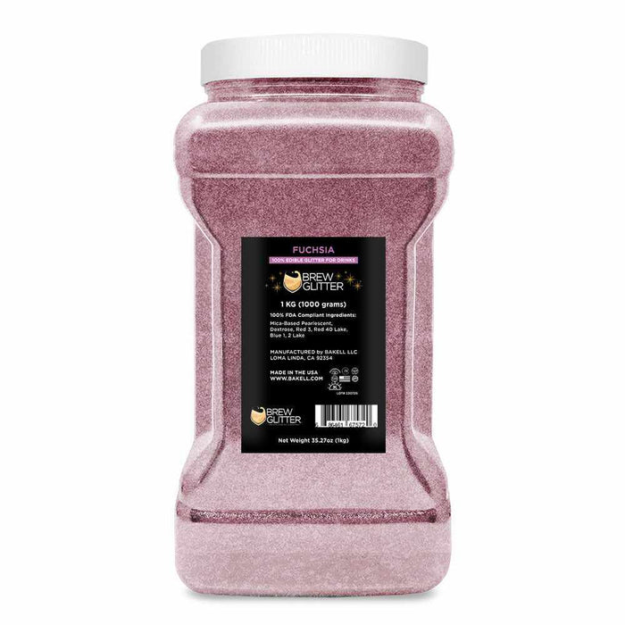 Front View of a Container of Edible Glitter for Drinks in a 1 kg Container | bakell.com