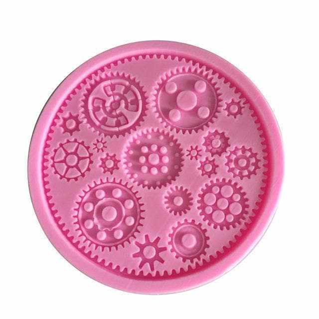 Gears, Clock and Wheels Decorating Silicone Mold | Bakell