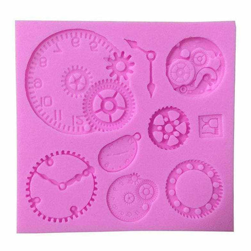 Gears, Wheels & Clock Silicone Mold | Bakell