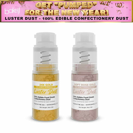 New Years Luster Dust Mini Pumps | Edible Dust and Glitter Spray