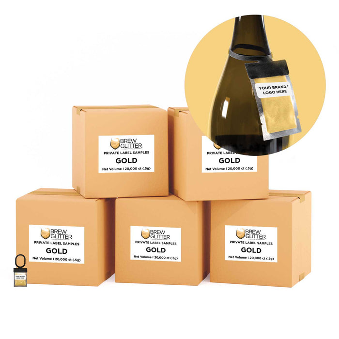 Gold Necker Brew Glitter Private Label Hang Tag  | Bakell