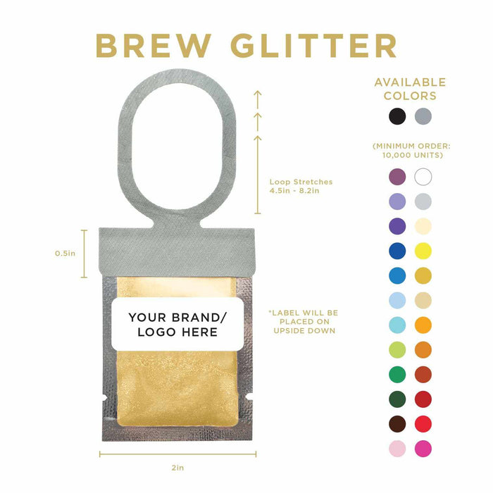 Gold Necker Brew Glitter Private Label Hang Tag  | Bakell