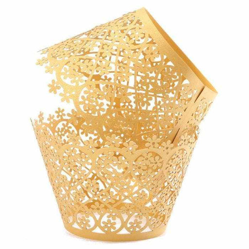Gold Lace Cupcake Wrappers & Liners  | Bakell® Baking Products