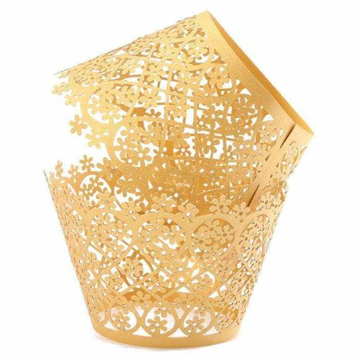 Gold Lace Cupcake Wrappers & Liners | 7,500 PCS (BULK)-Custom Order-bakell