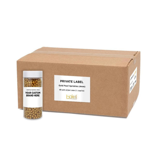 Gold Pearl 4mm Beads Sprinkles | Private Label (48 units per/case) | Bakell