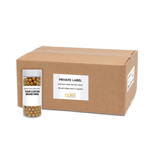 Gold Pearl 8mm Beads Sprinkles | Private Label (48 units per/case) | Bakell