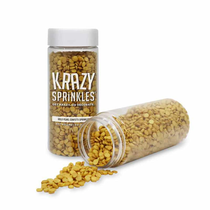 Gold Pearl Confetti Sprinkles-Krazy Sprinkles_HalfCup_Google Feed-bakell