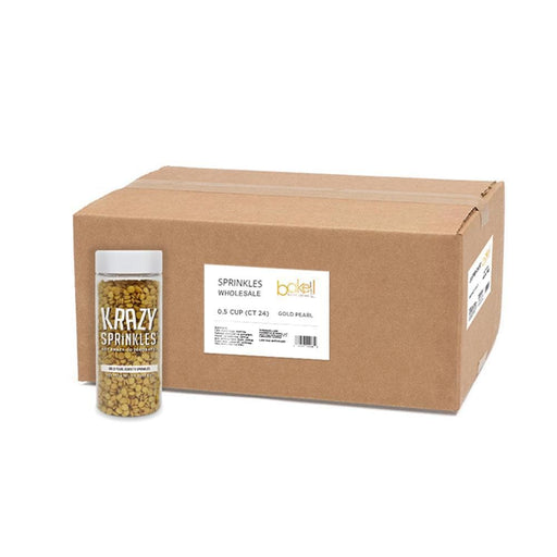 Gold Pearl Confetti Sprinkles Wholesale (24 units per/ case) | Bakell