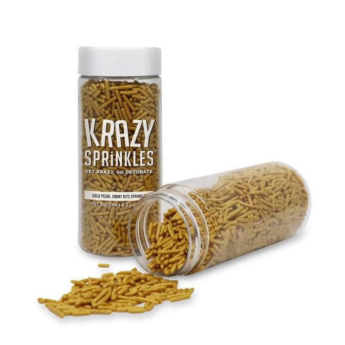 Gold Jimmies Sprinkles by Krazy Sprinkles | #1 Brand for Sprinkles 1/2 Cup
