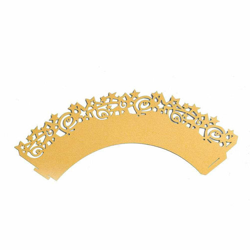 Bulk Gold Star Cut Cupcake Wrappers & Liners | Bakell.com
