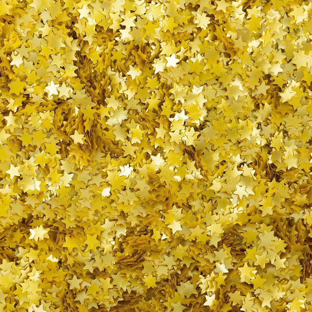 Buy Gold Star Shaped Edible Shimmer Flakes | Bakell