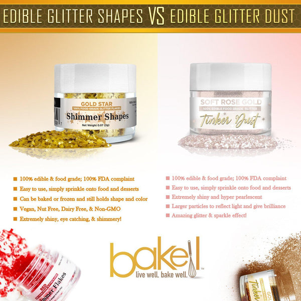 EDIBLE GLITTER GOLD: Shimmer/Sparkle/Flakes for Cakes and Cupcakes  Decorating/Sprinkles/Shapes/Kosher/Topper and Accent for Desserts - Yahoo  Shopping