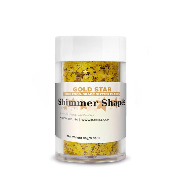 Buy Gold Star Shaped Edible Shimmer Flakes