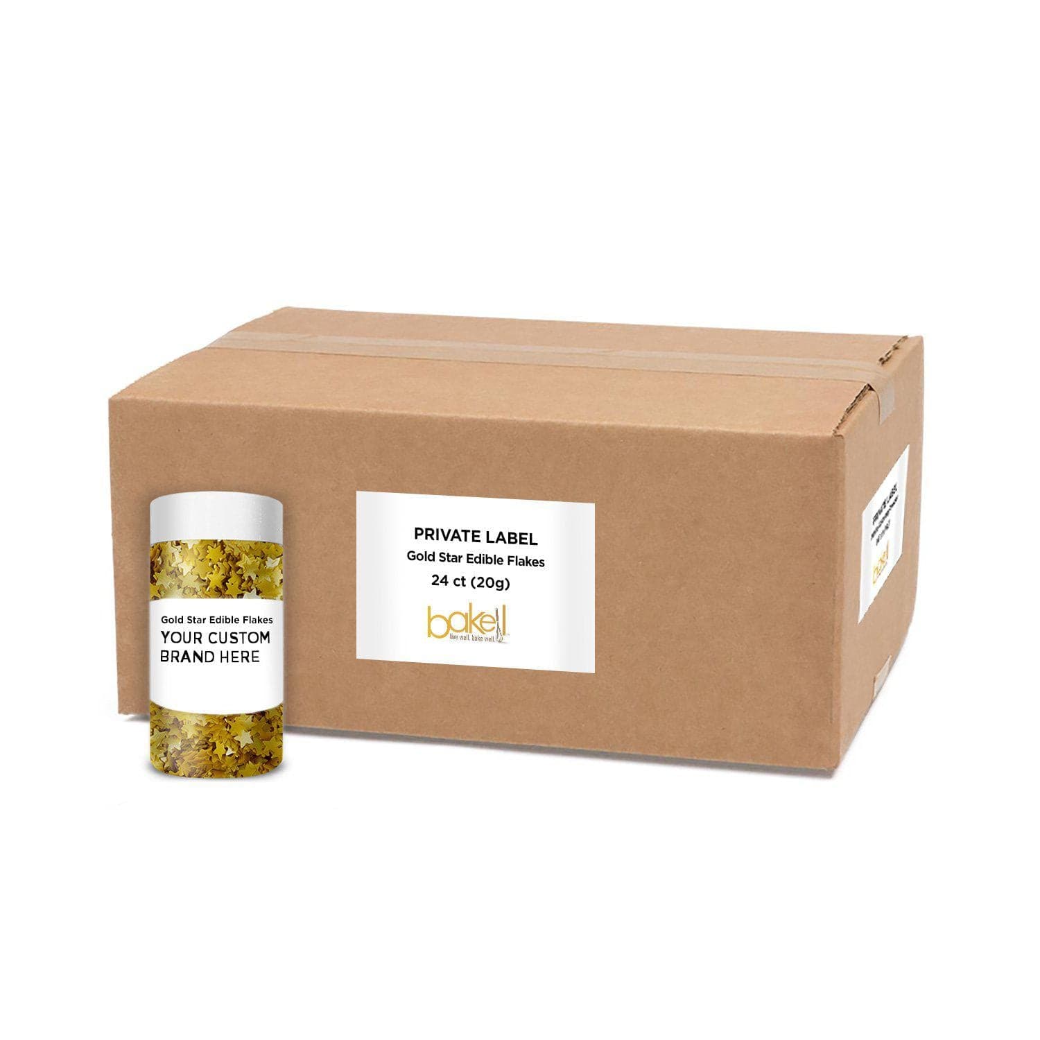 Private Label Gold Star Shaped Flakes | Bakell