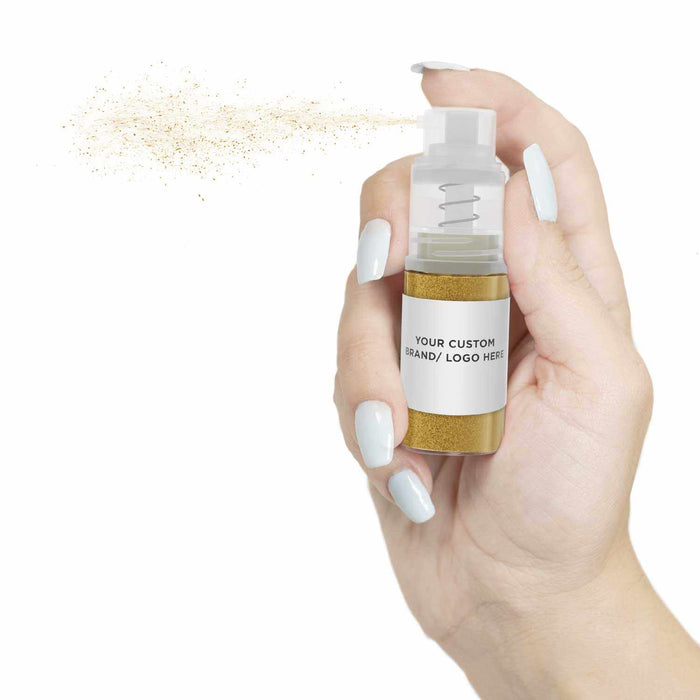 Gold Tinker Dust Mini Spray Pumps | Your Brand Your Logo | Gold